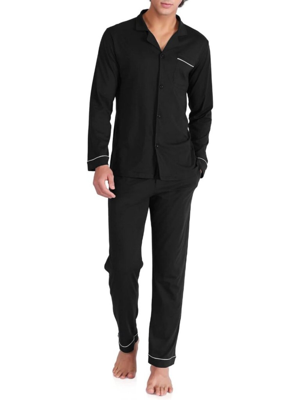 Cozy Combed Cotton Men's Pajama Set, Long Sleeve Sleepwear for Ultimate Comfort
